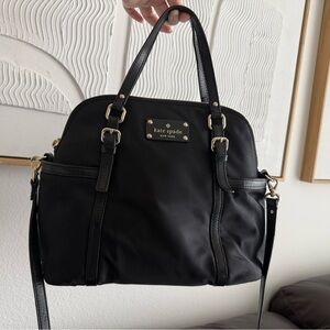 kate spade Black Nylon Satchel with Gold Hardware